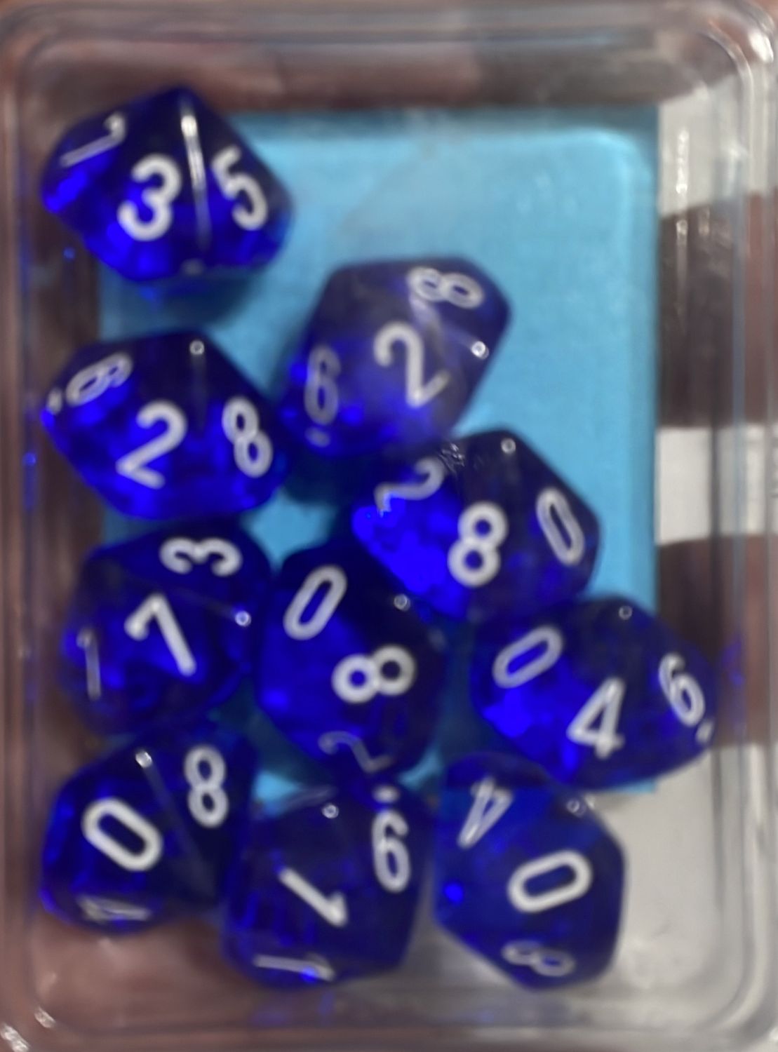 Chessex Translucent Blue/White D10