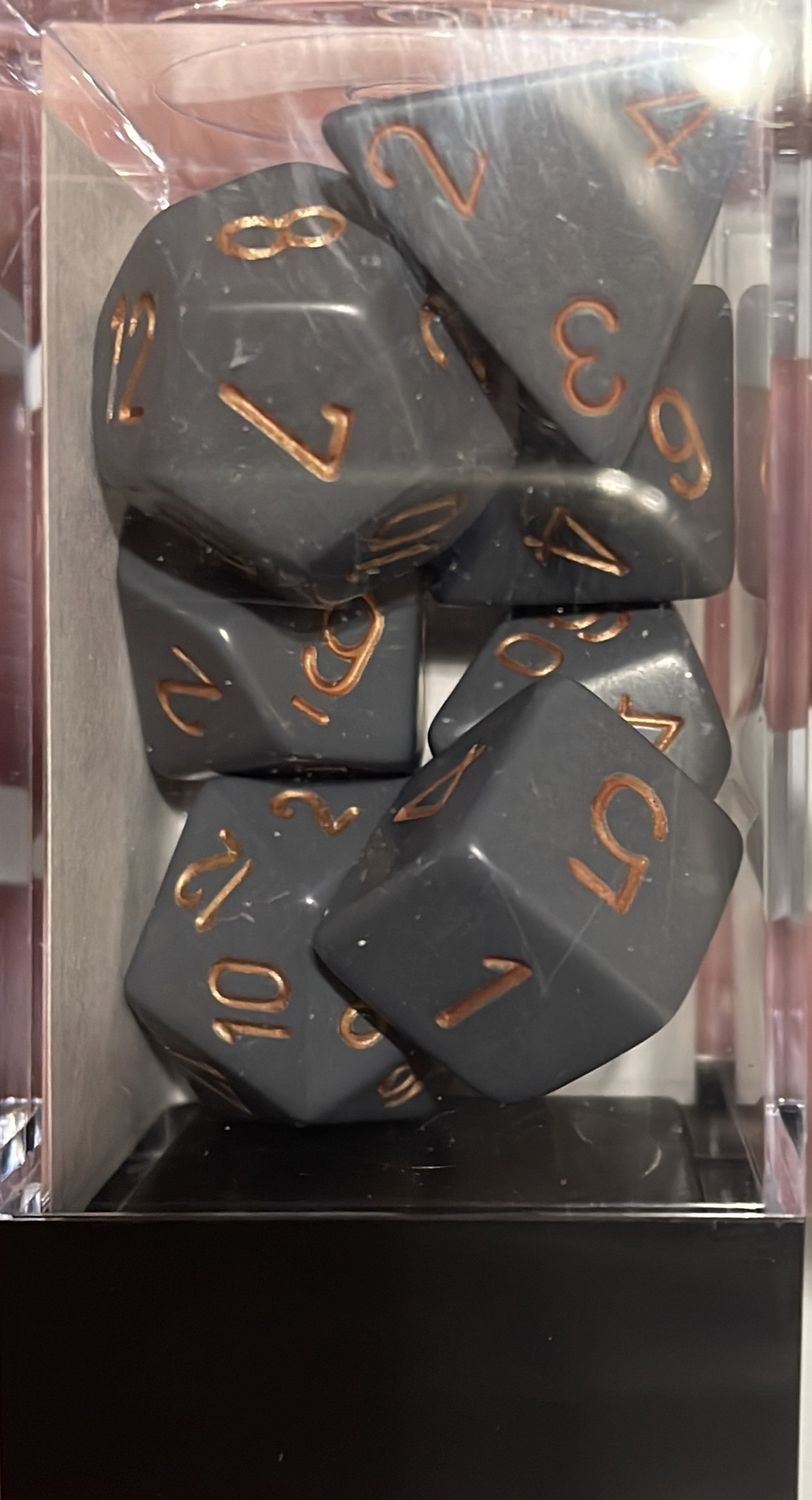 Chessex Opaque Dark Grey/Copper dice set