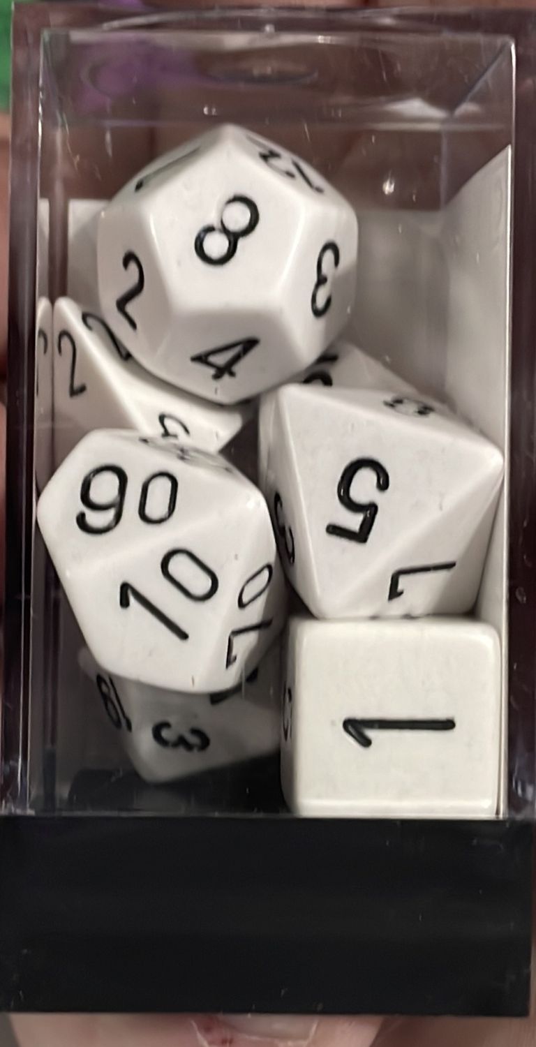 Chessex Opaque White/Black dice set