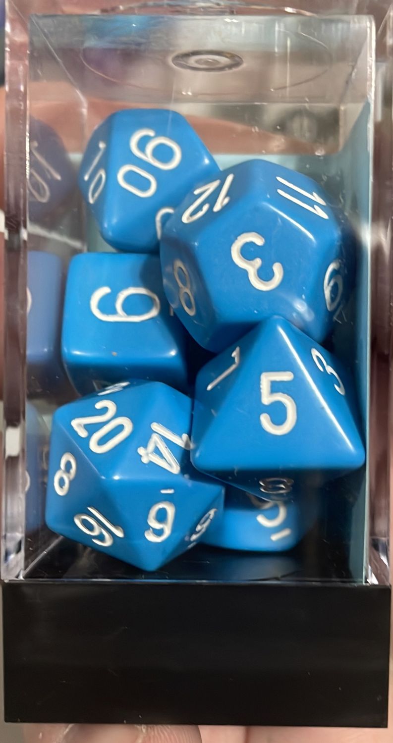 Chessex Opaque Light Blue/White dice set