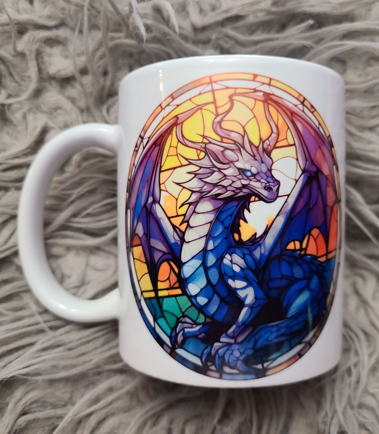 Stained Glass Dragon Mug