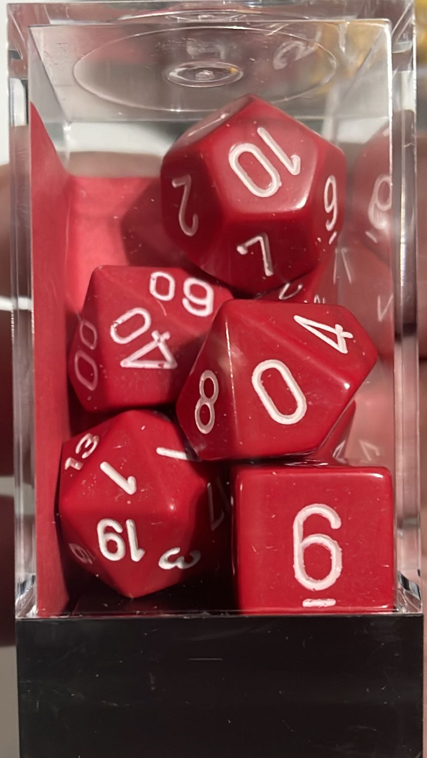 Chessex Opaque Red/White dice set