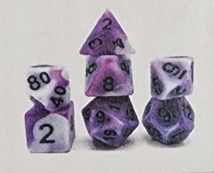 PURPLE ANCIENT RPG DICE SET