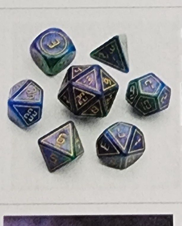 CYBERNATED PURPLE &amp; GREEN DICE SET XL