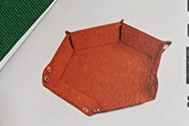 Leatherette &amp; VELVET DICE TRAY orange hex