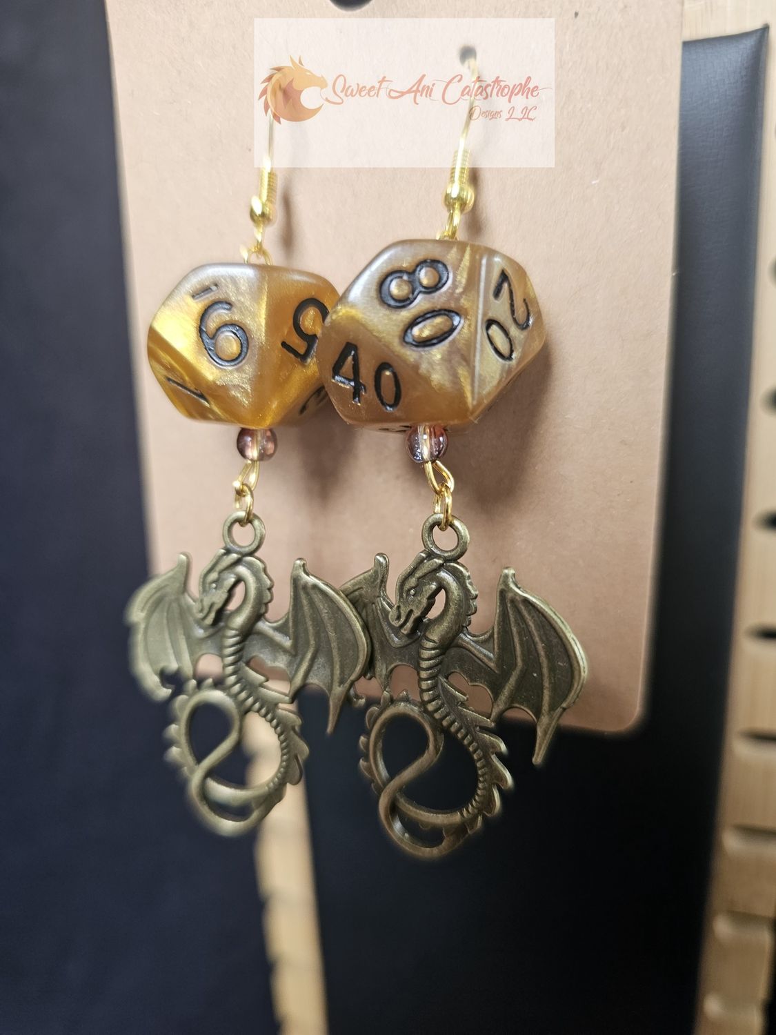 Copper Pieces Dragon Earrings