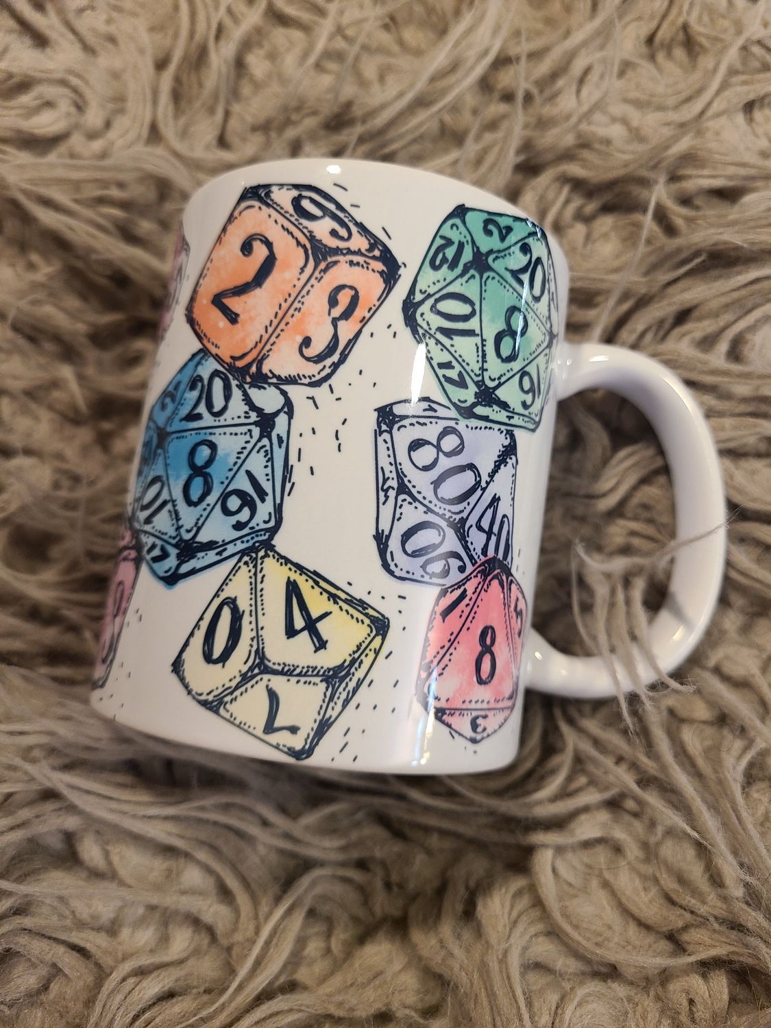 Watercolor Dice Mug