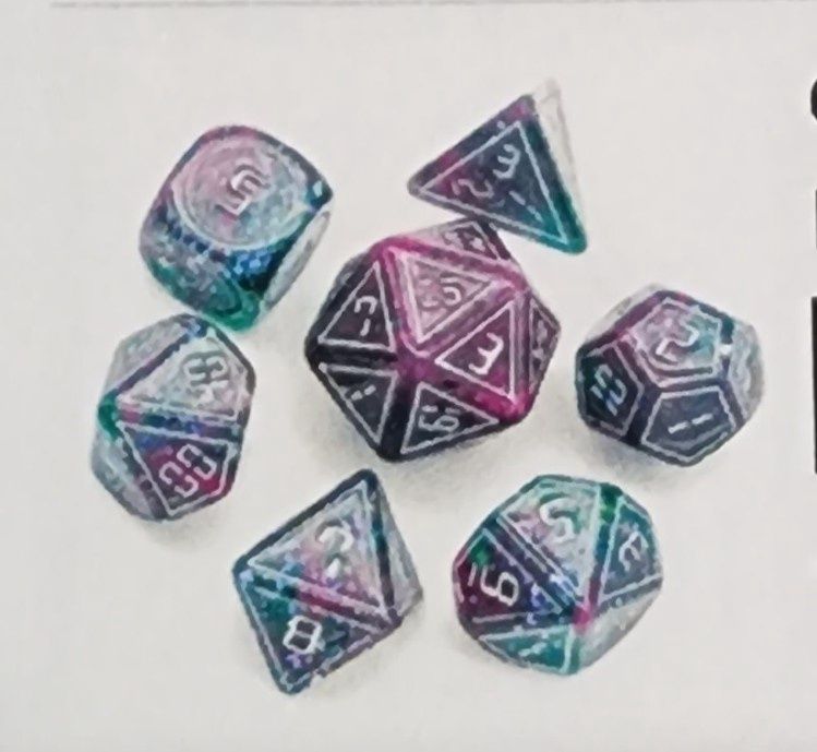 CYBERNATED PINK &amp; GREEN DICE SET XL