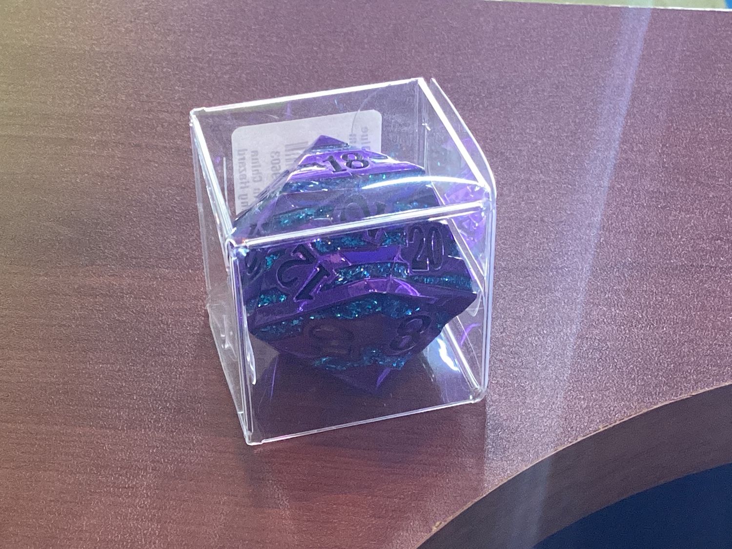 35mm Metal D20- Purple with Blue Mica