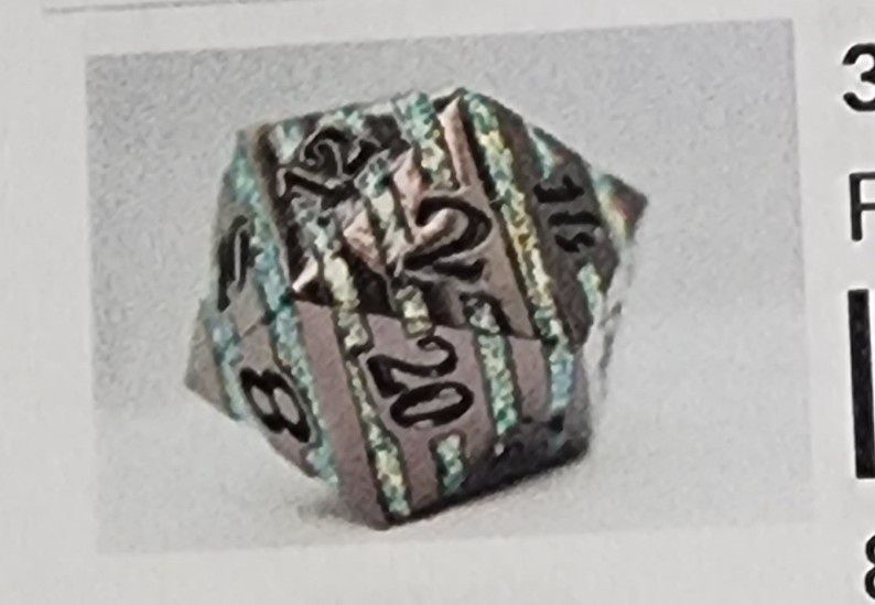 35mm metal d20 black with green mica