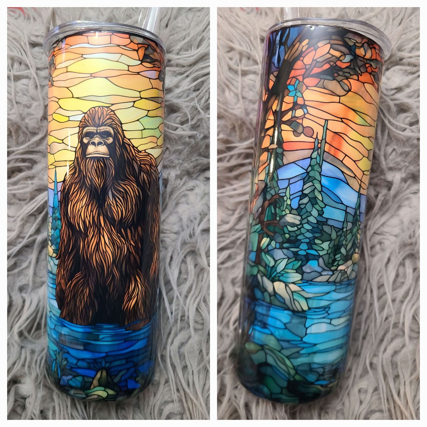 Bigfoot Stained Glass Tumbler