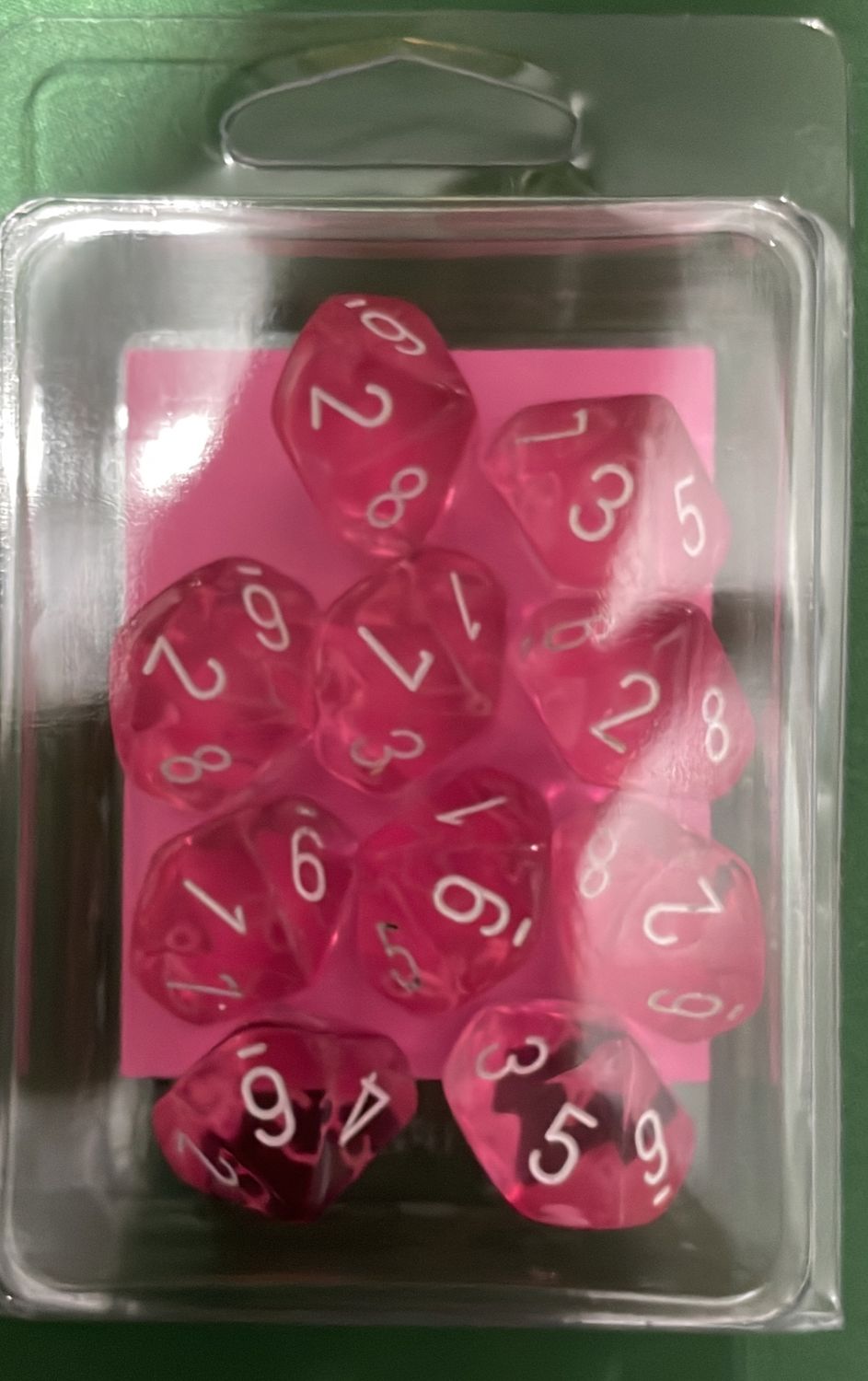 Chessex Translucent Pink/White (10) D10