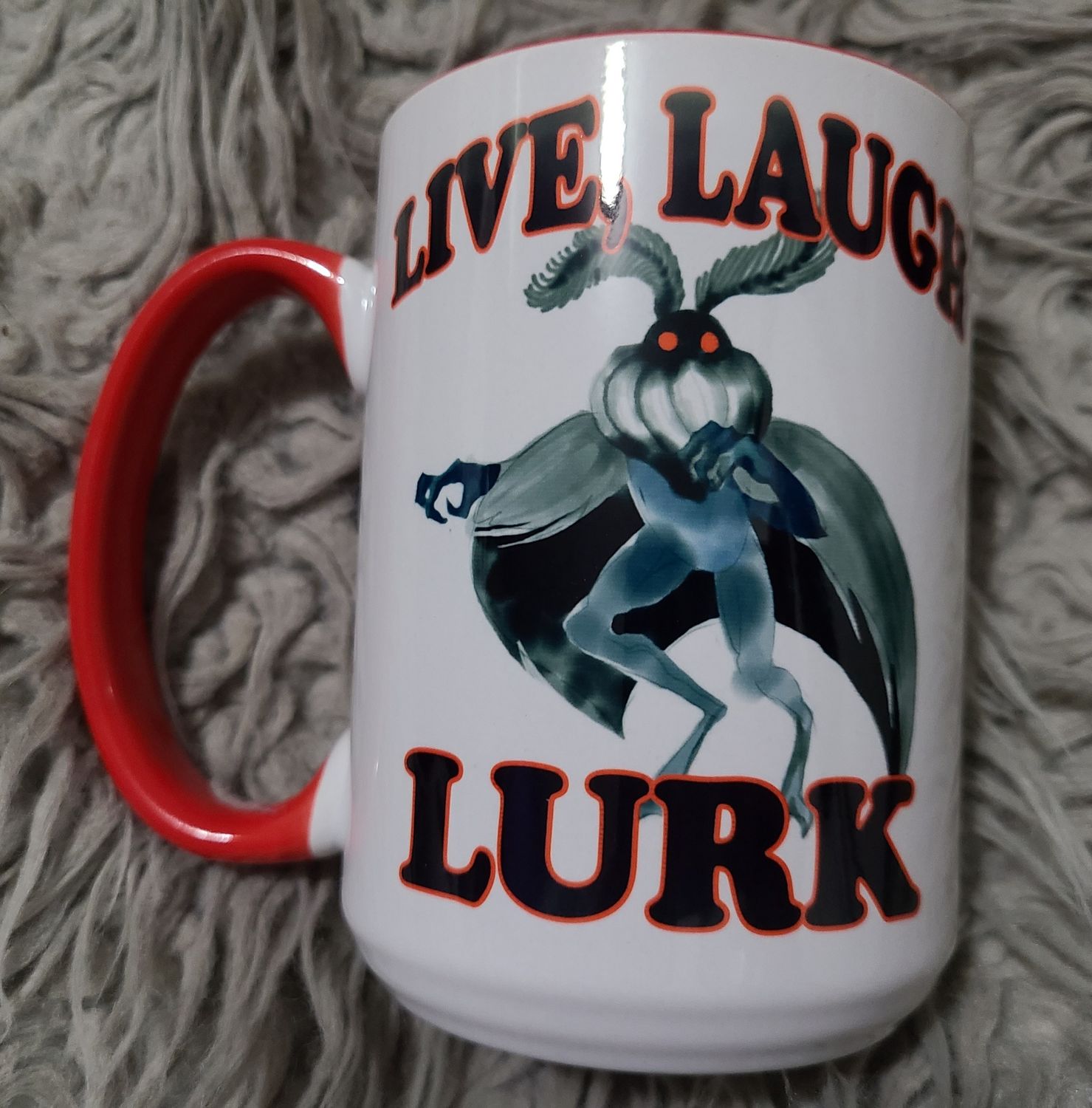 15oz Color Mug, Colour: Live, Laugh, Lurk