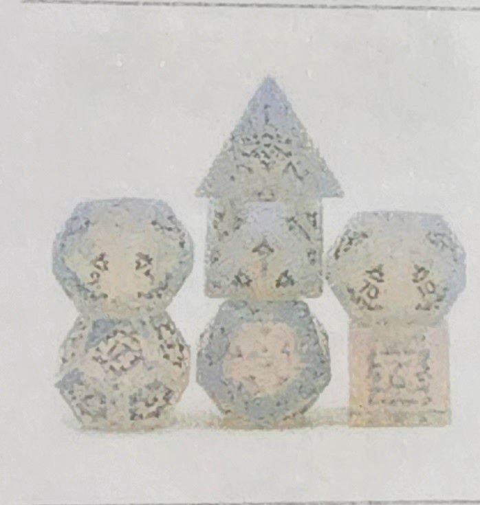 OPALITE AND FLOURISH  GEMSTONE ENGRAVED WITH SILVER