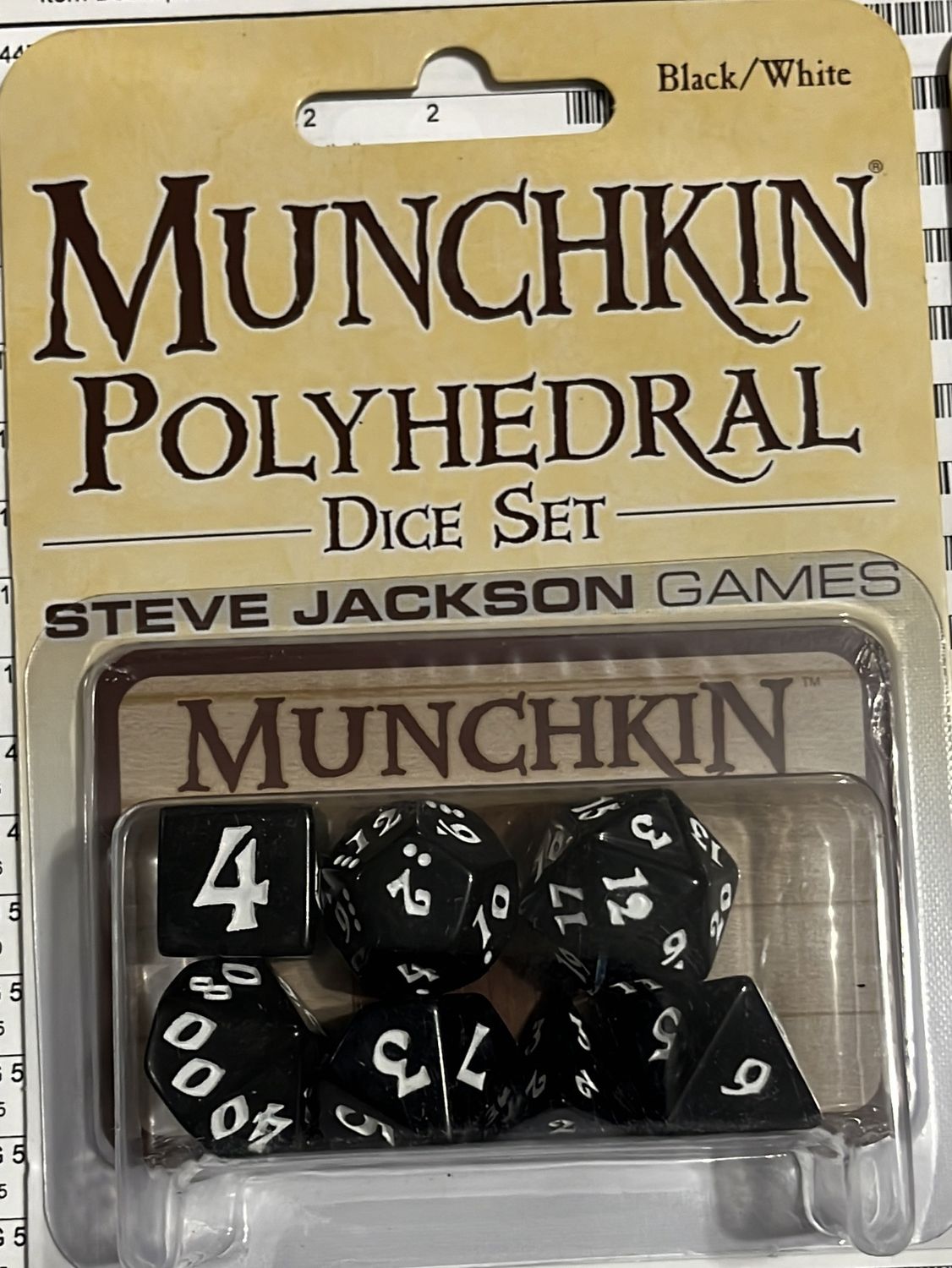 Munchkin Dice Set Black/White