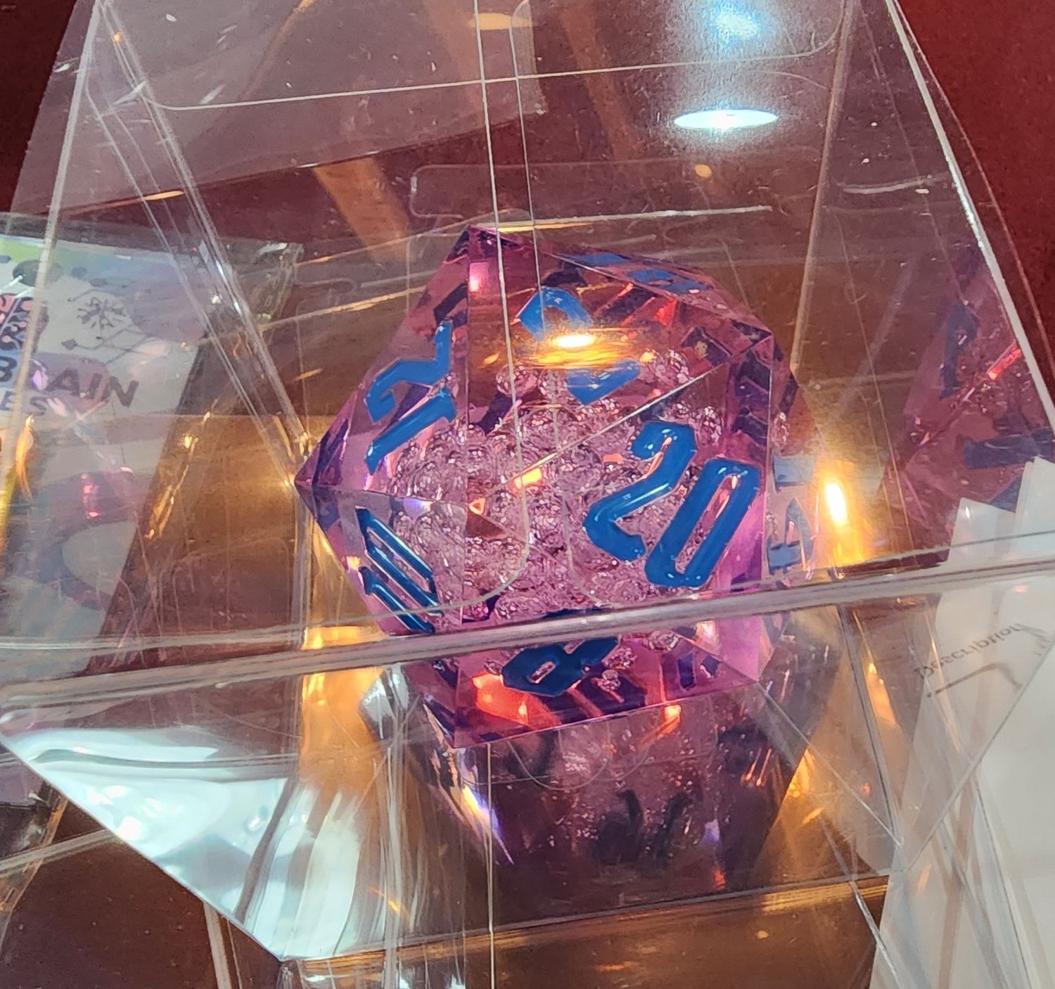 55MM PINK D20 WITH BUBBLES