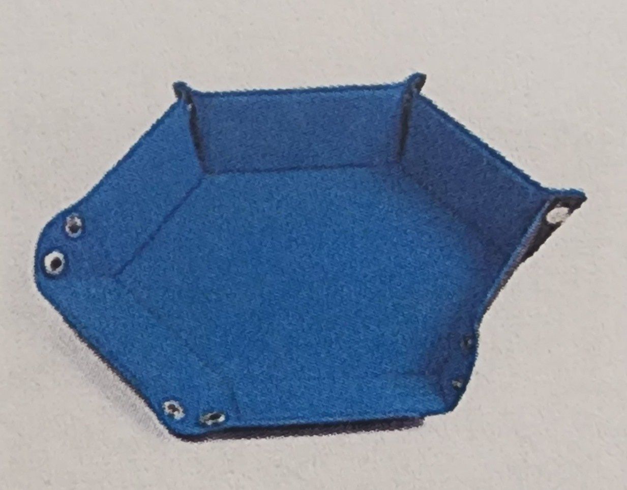 LEATHERETTE AND VELVET DICE TRAY BLUE HEX