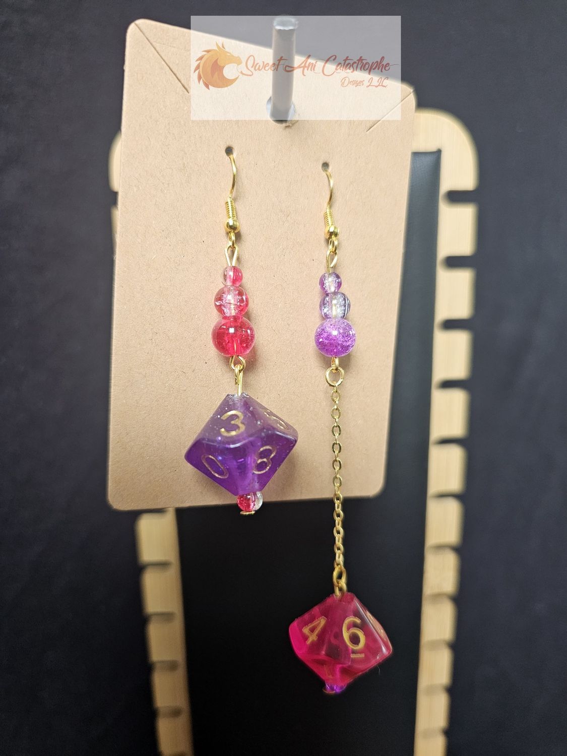 Arcane Aurora Fae Fire Asymetrical Mismatch Earrings