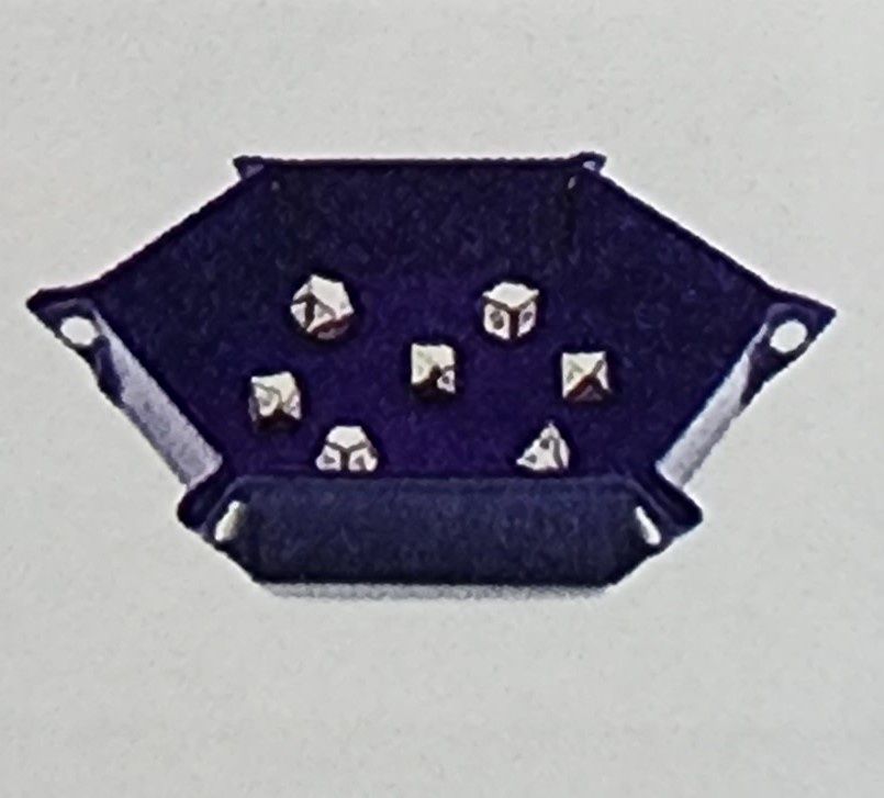 LEATHERETTE AND VELVET DICE TRAY PURPLE