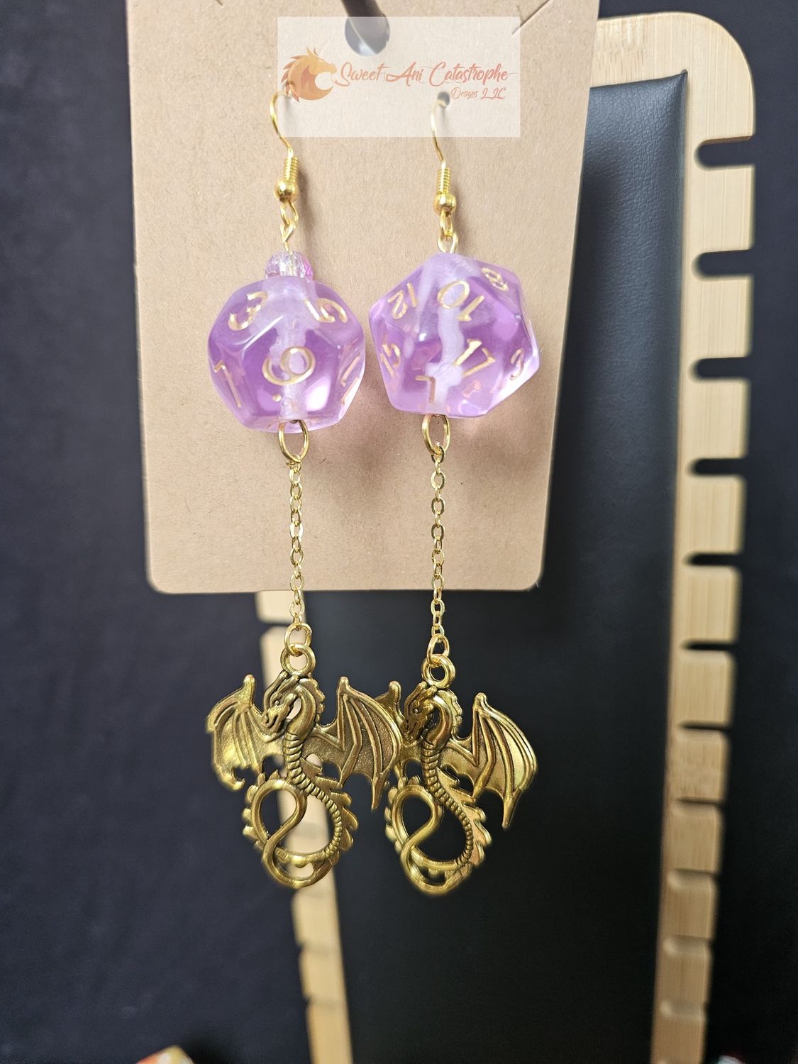 Cherry Blossom Dragon Drop Earrings
