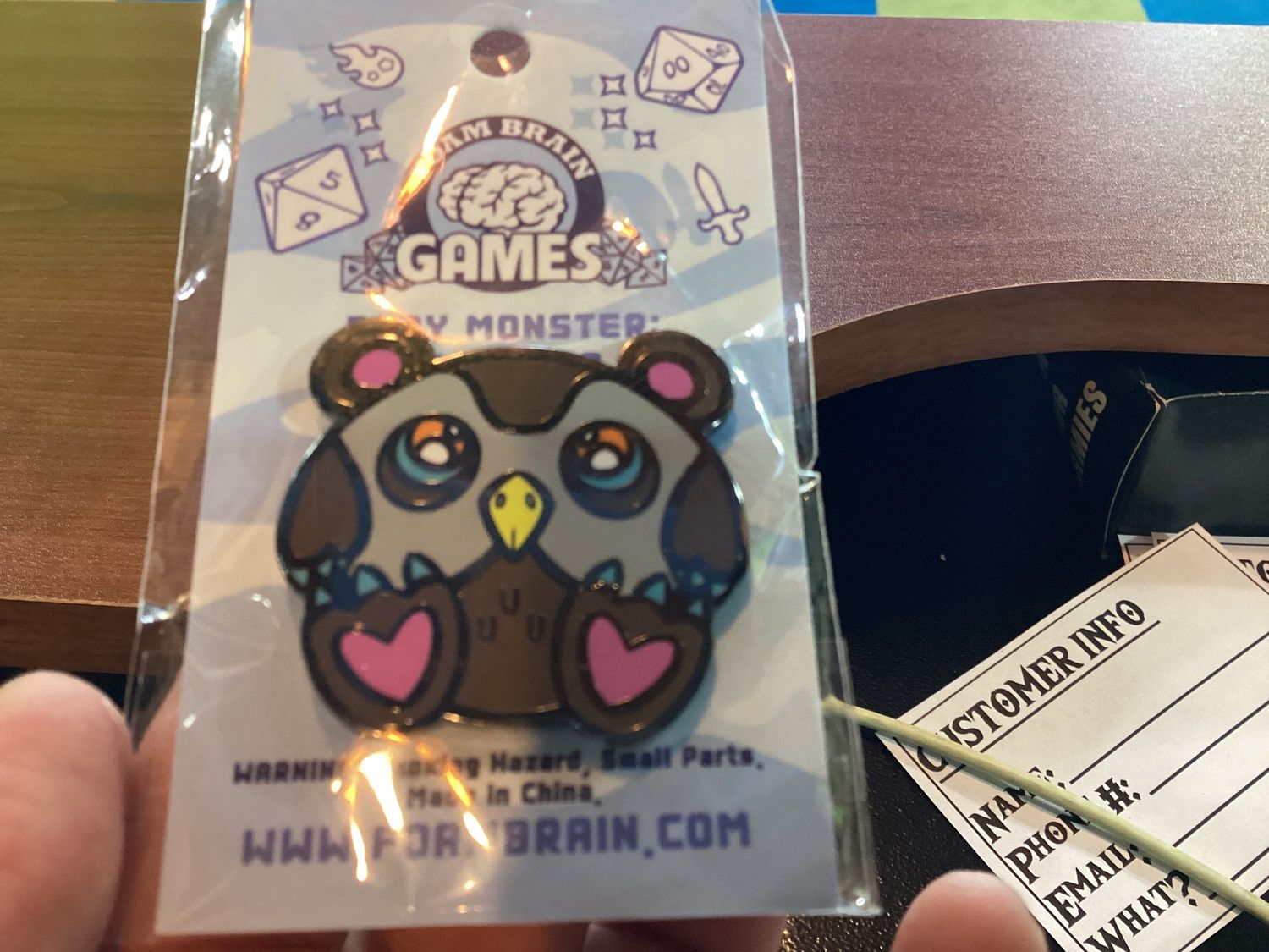 Baby Monster Pin- Owl Bear