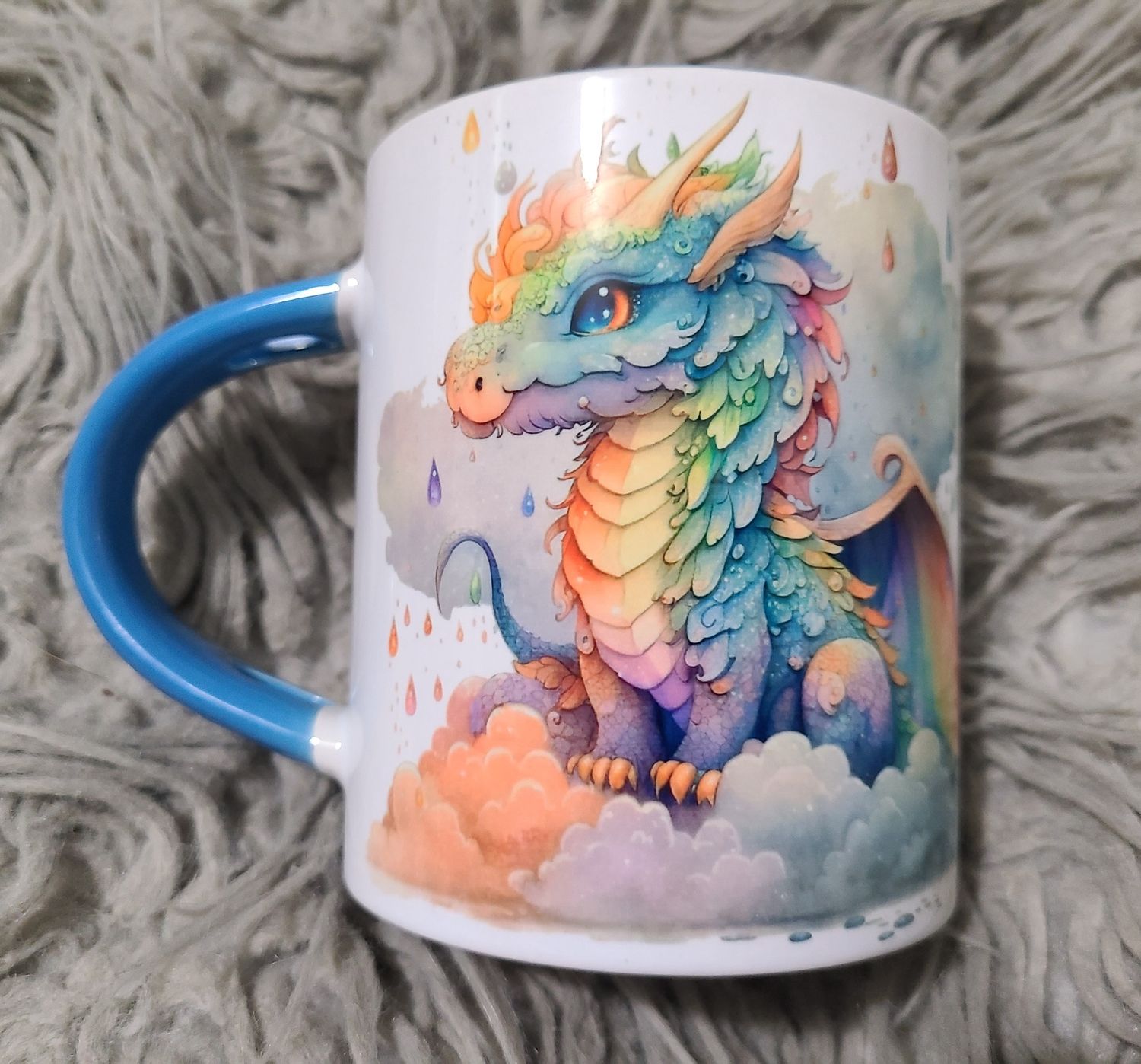 Rainbow Dragon Mug w/Spoon