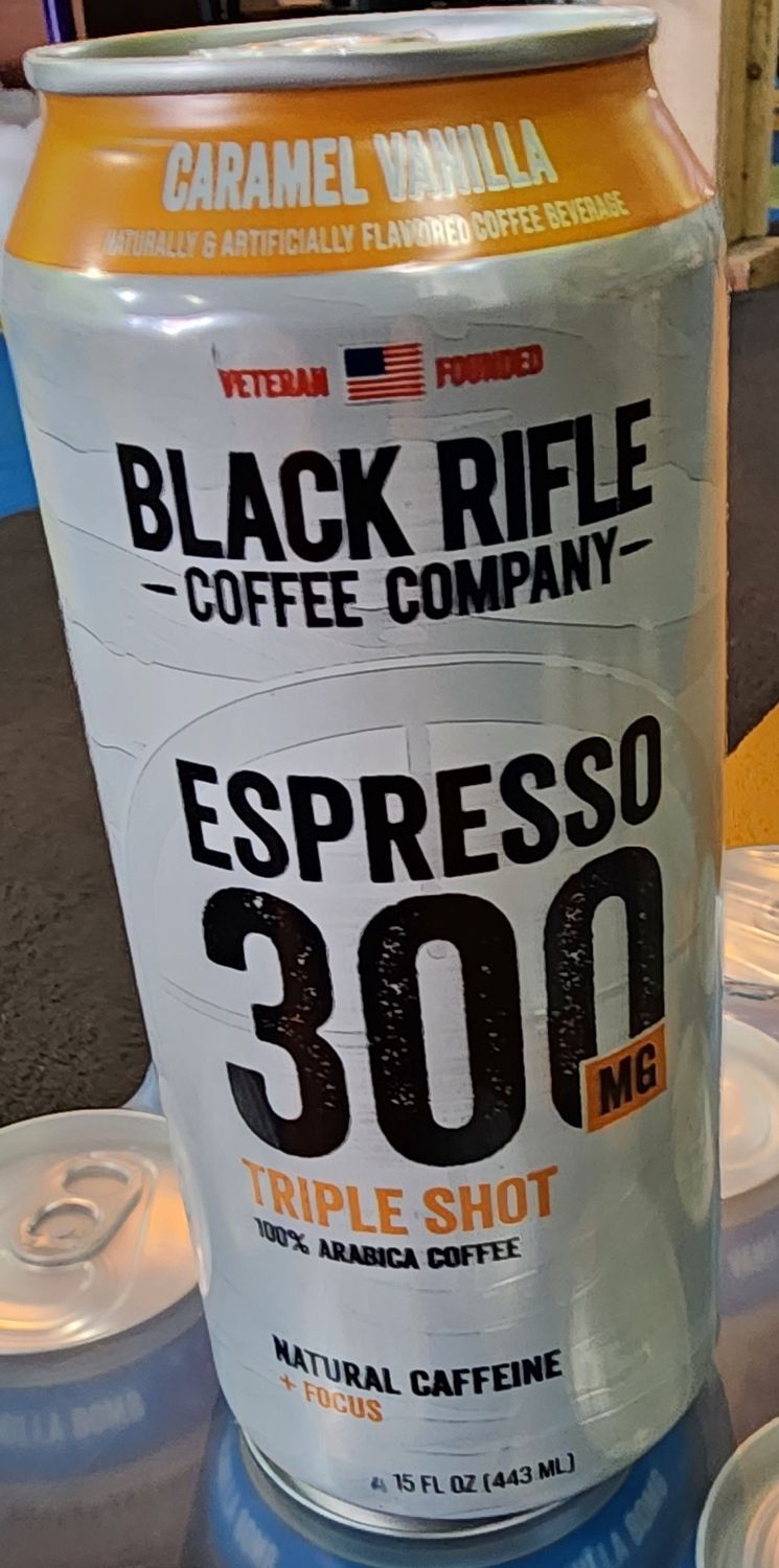 BLACK RIFLE COFFEE COMPANY ESPRESSO 300MG 16 0Z CARMEL VANILLA