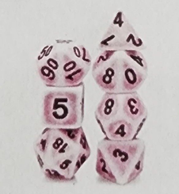 PINK ANCIENT RPG DICE SET