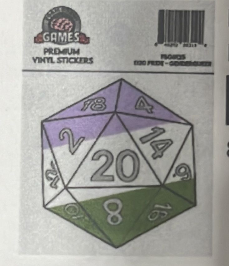 D20 Sticker Genderqueer Pride