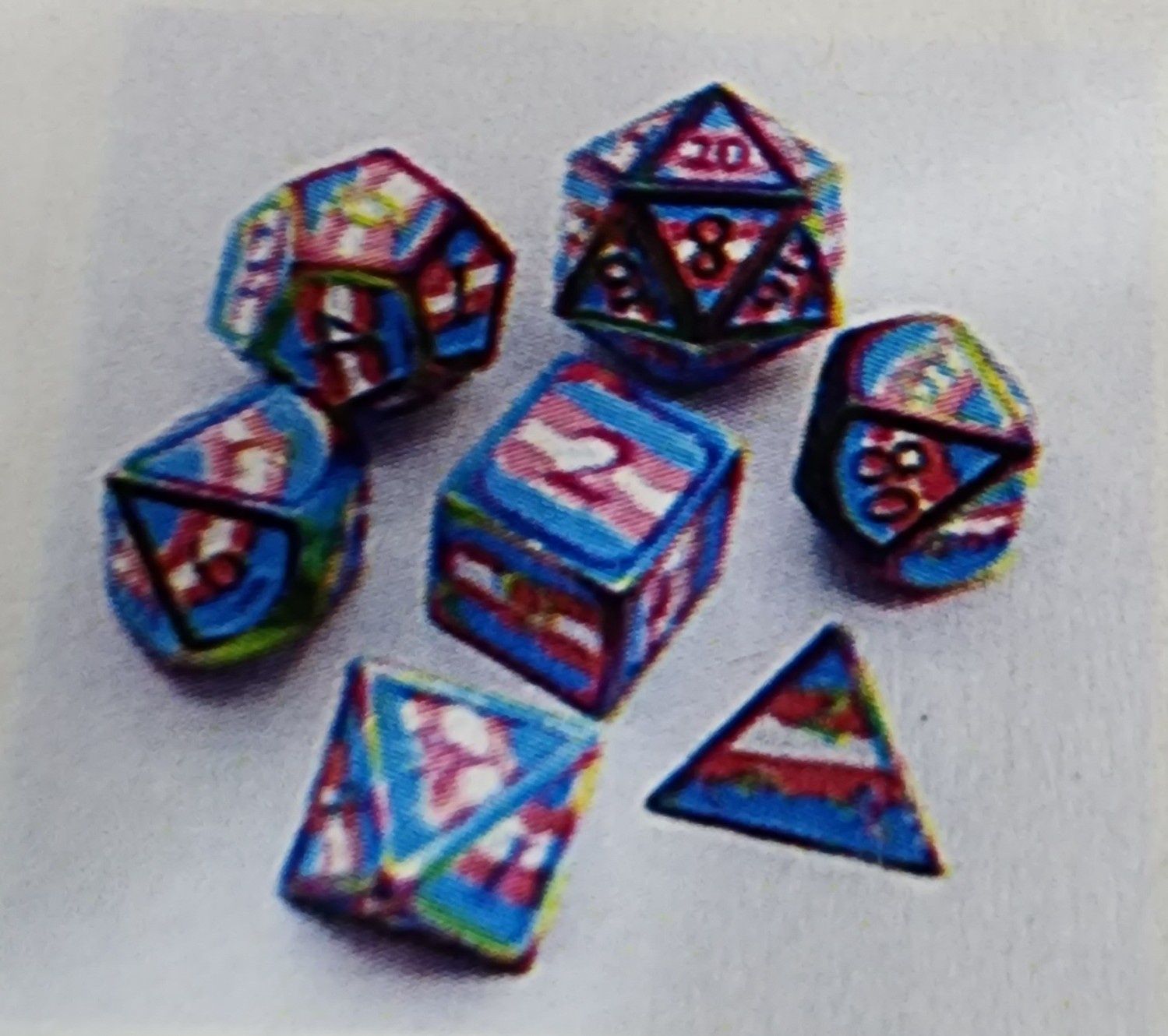 PRIDE FLAG TRANSGENDER RPG METAL DICE SET