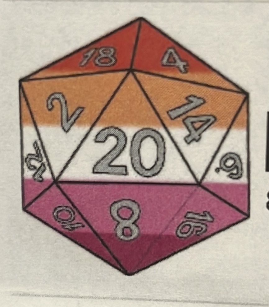 D20 Sticker Lesbian Pride
