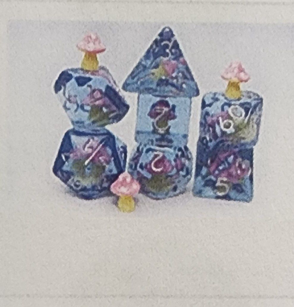 PINK MUSHROOM RPG DICE SET