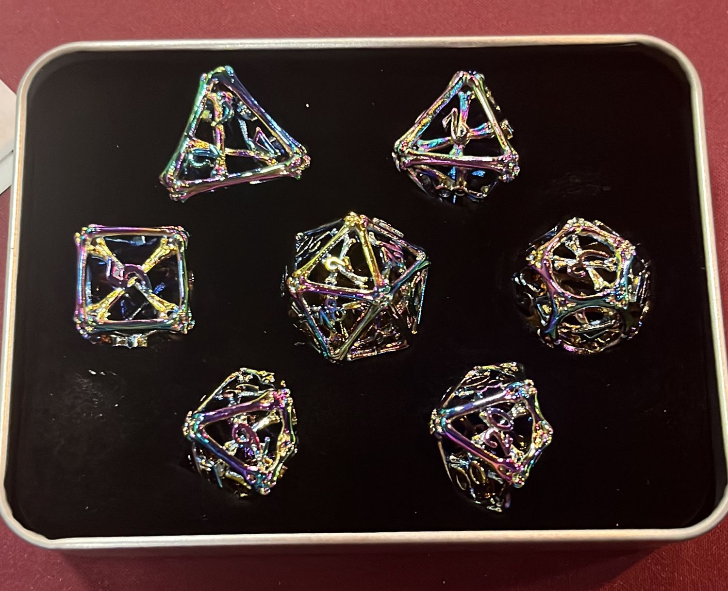 Mystic Bones Hallow Metal RPG Dice Set