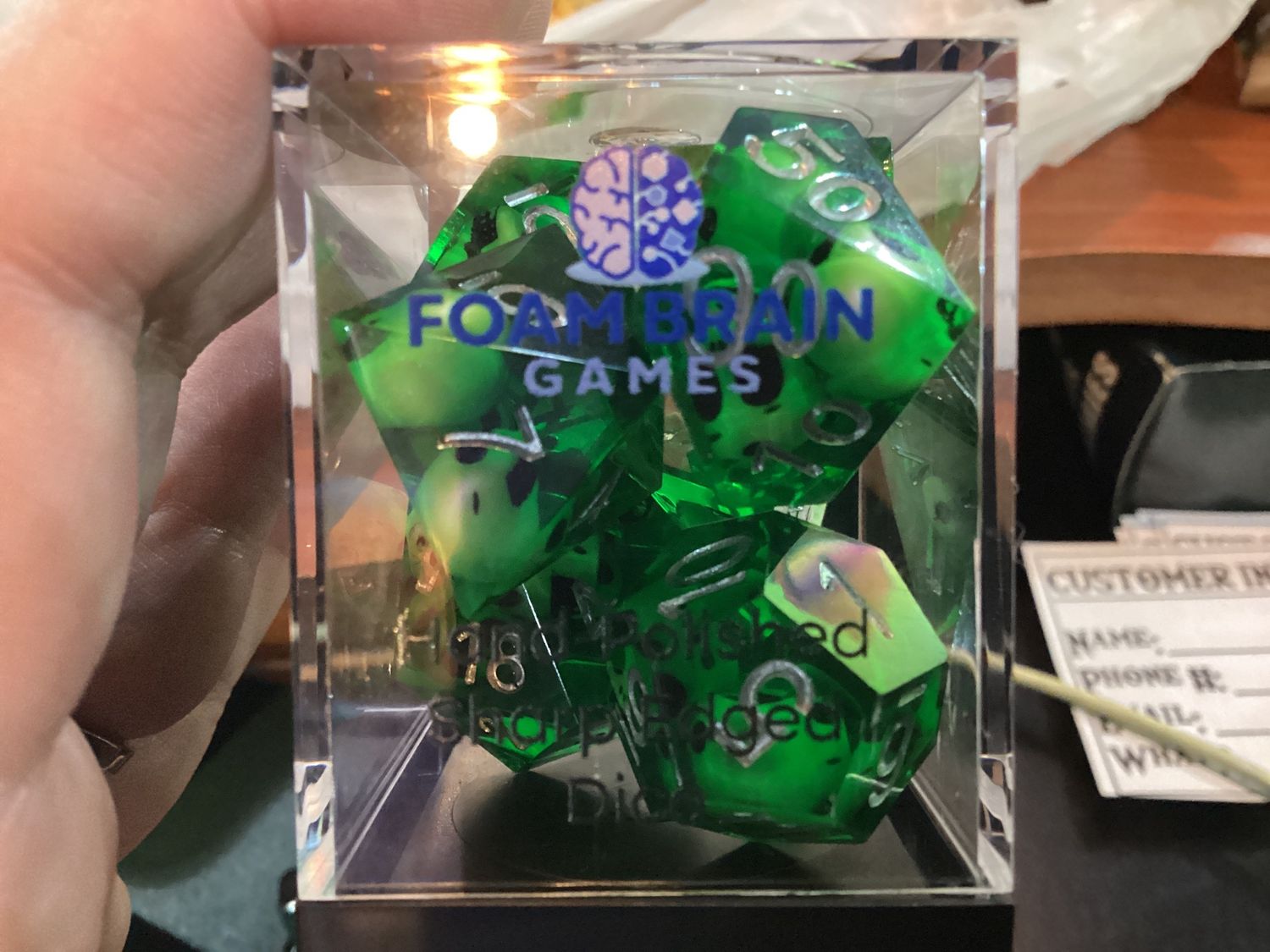 Sharp Edge Dice- Green Skulls