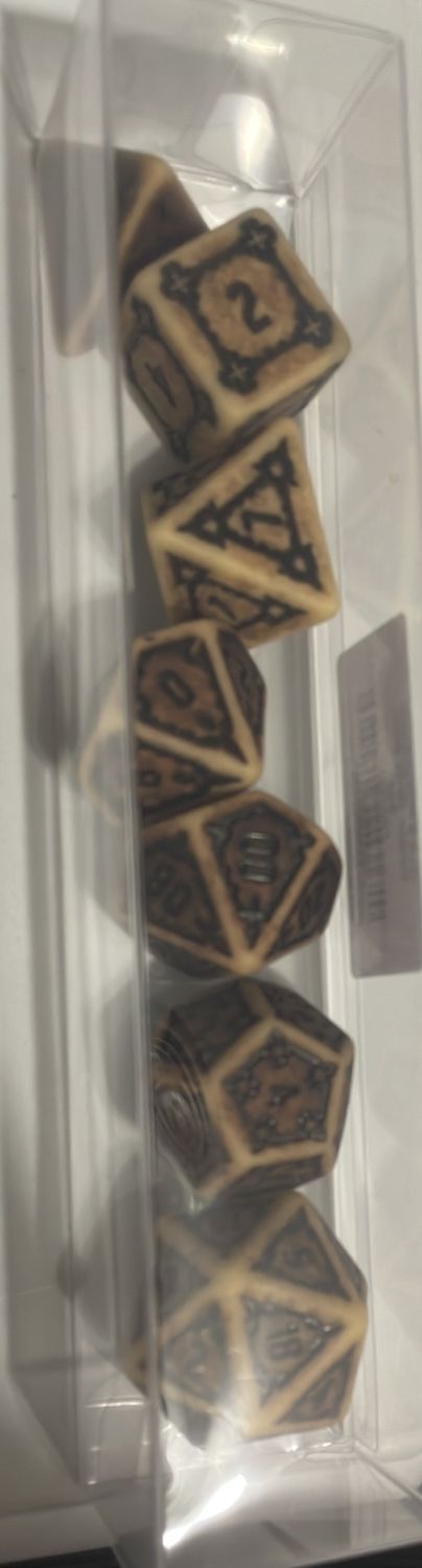 Huge Parchment Castle Dice Set - 25 mm