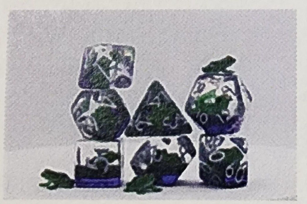 GREEN POISON FROG RPG DICE SET
