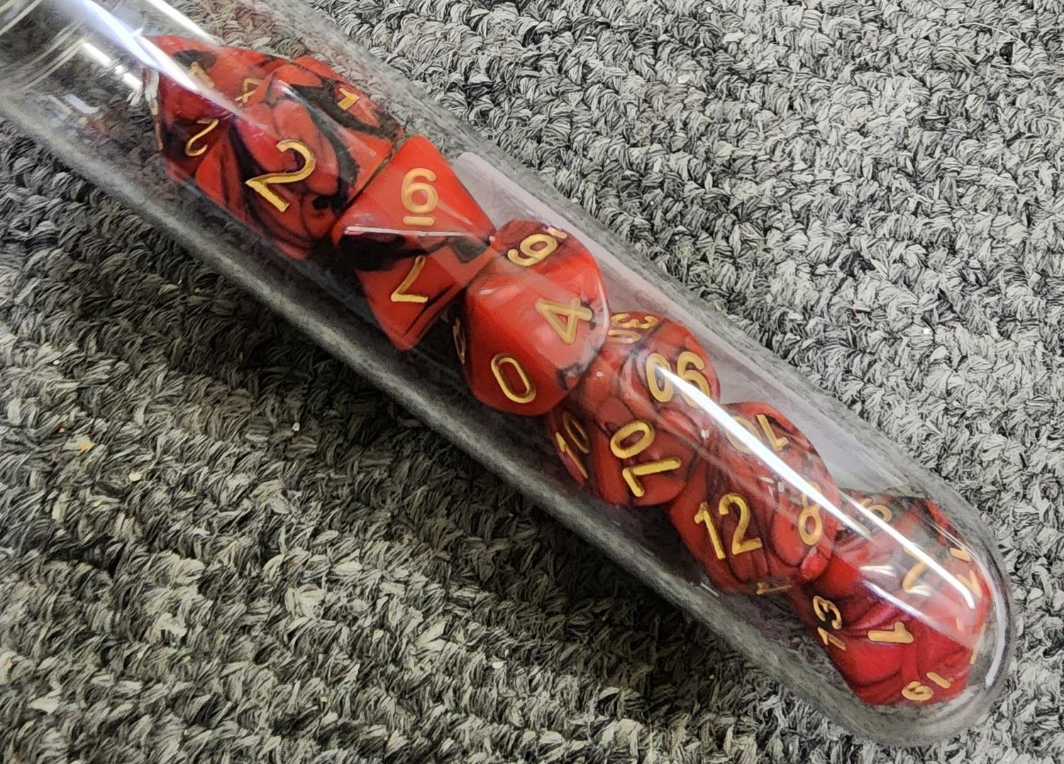 Old School Black and Red with Gold Dice