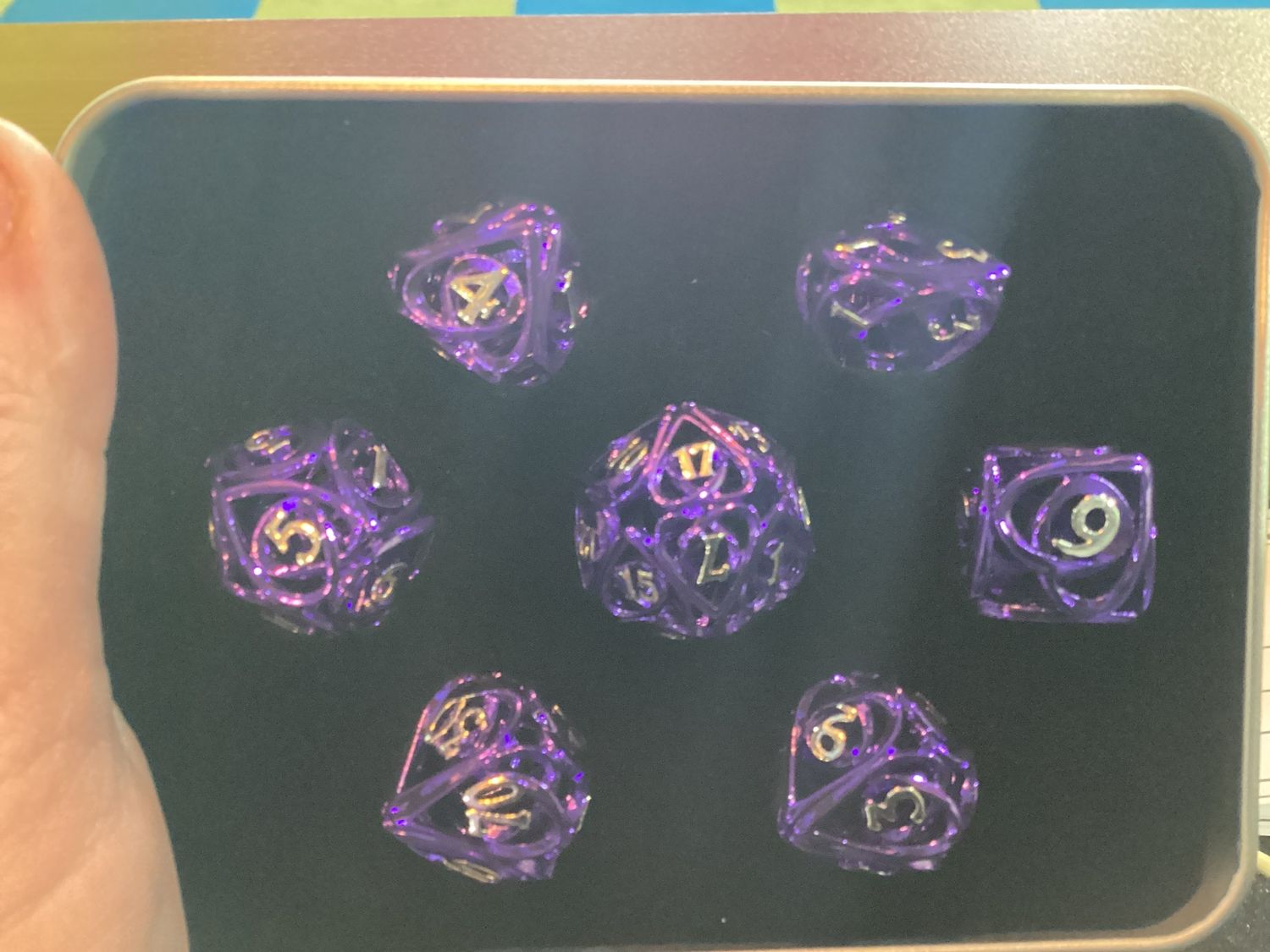 Purple Hallow Hearts Dice