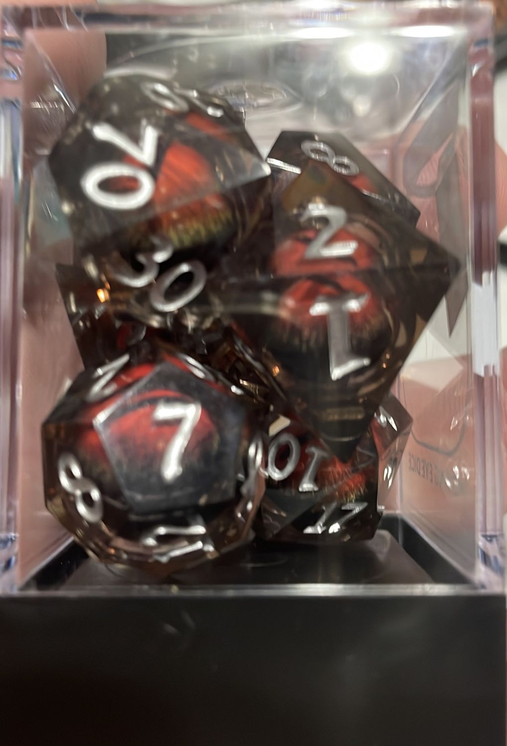 Sharp Edge Moving Eye RPG Dice Set - Nightvision