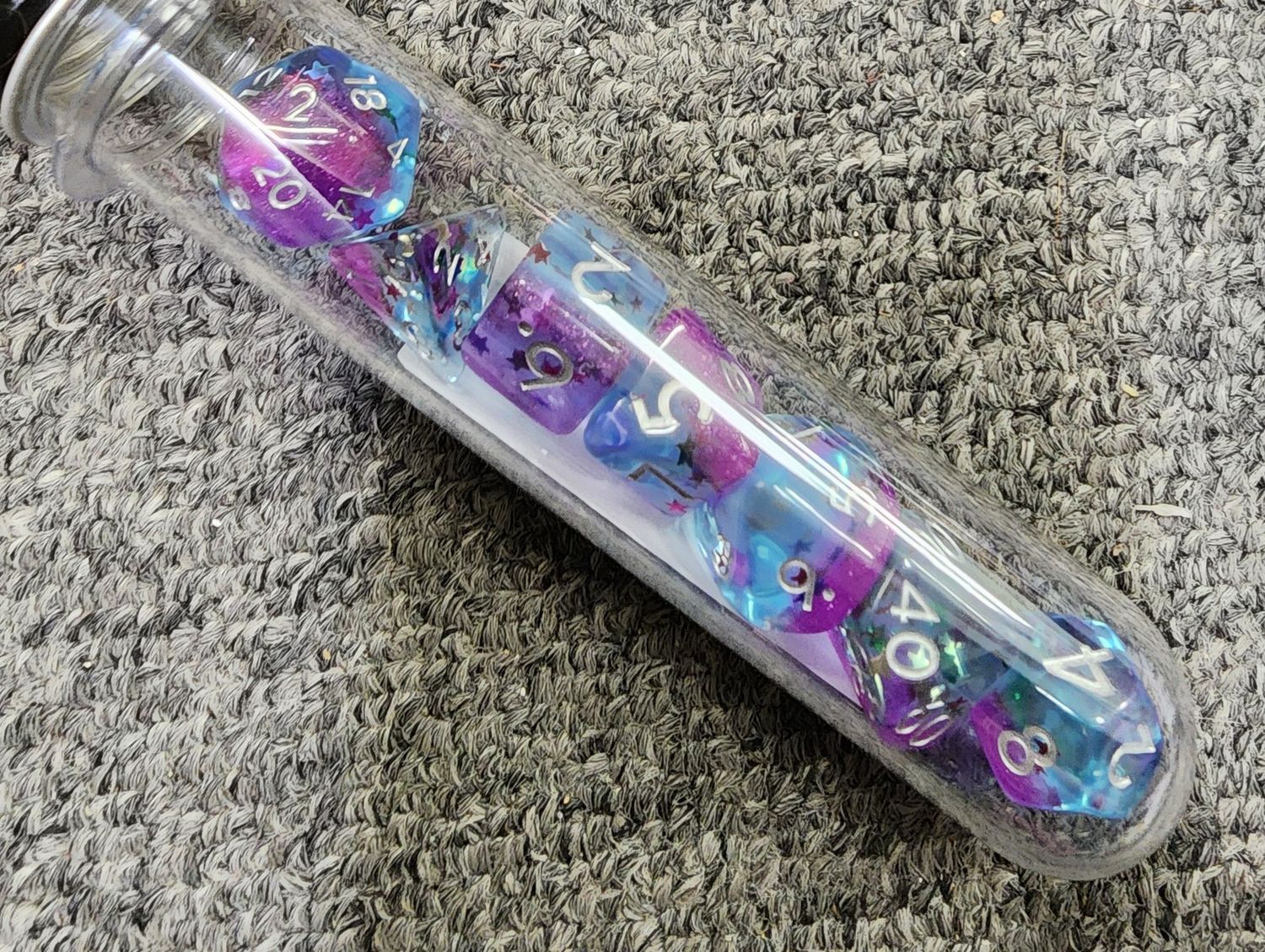 Old School Mixed Stars with Purple and Silver dice
