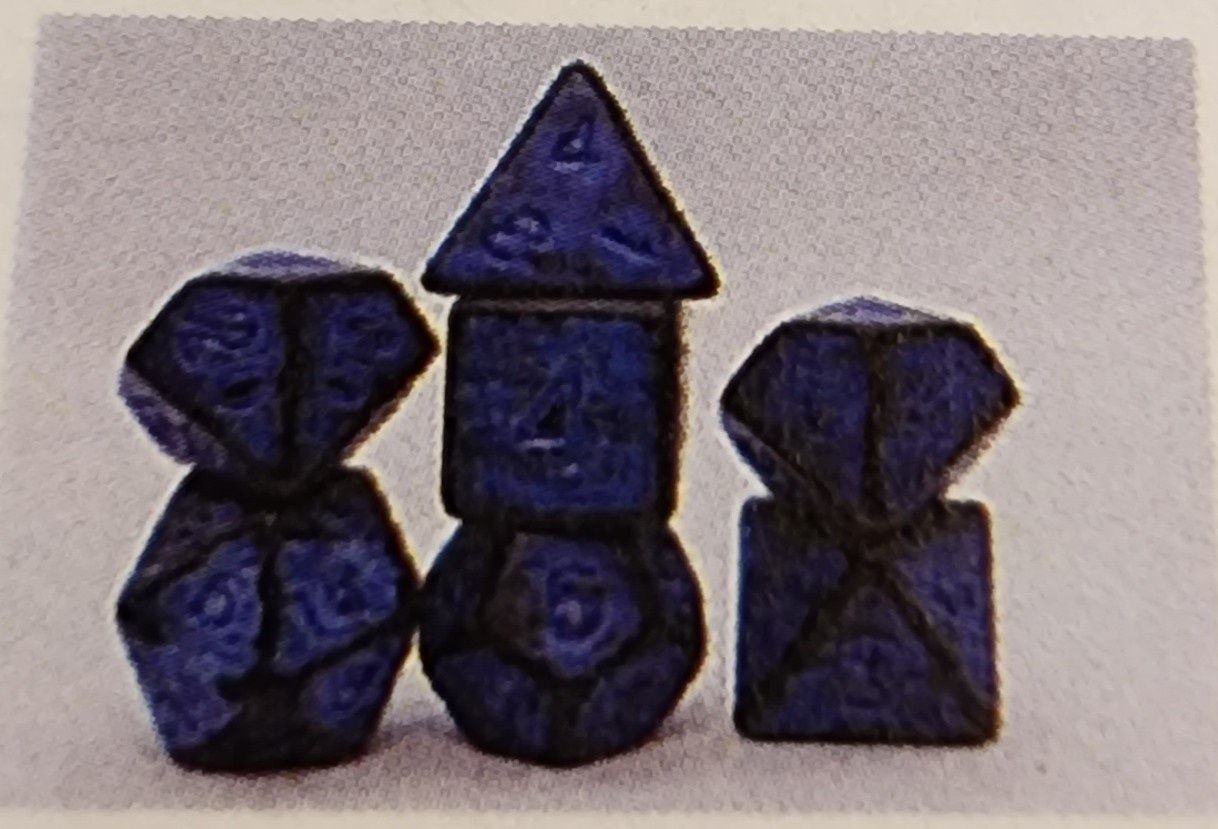 TIMEWORN BLUE RPG DICE SET