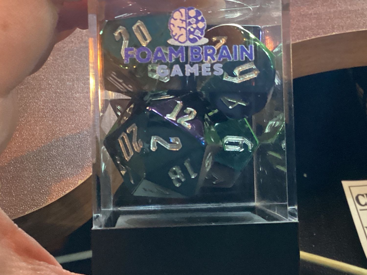 Jumbo Metallic Dice Silver Font
