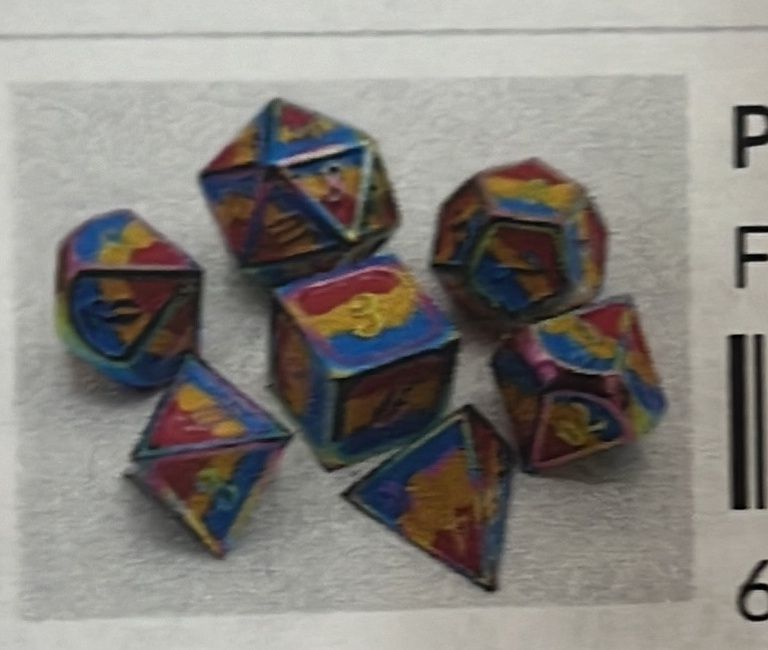 Pan Pride Metal RPG Dice Set