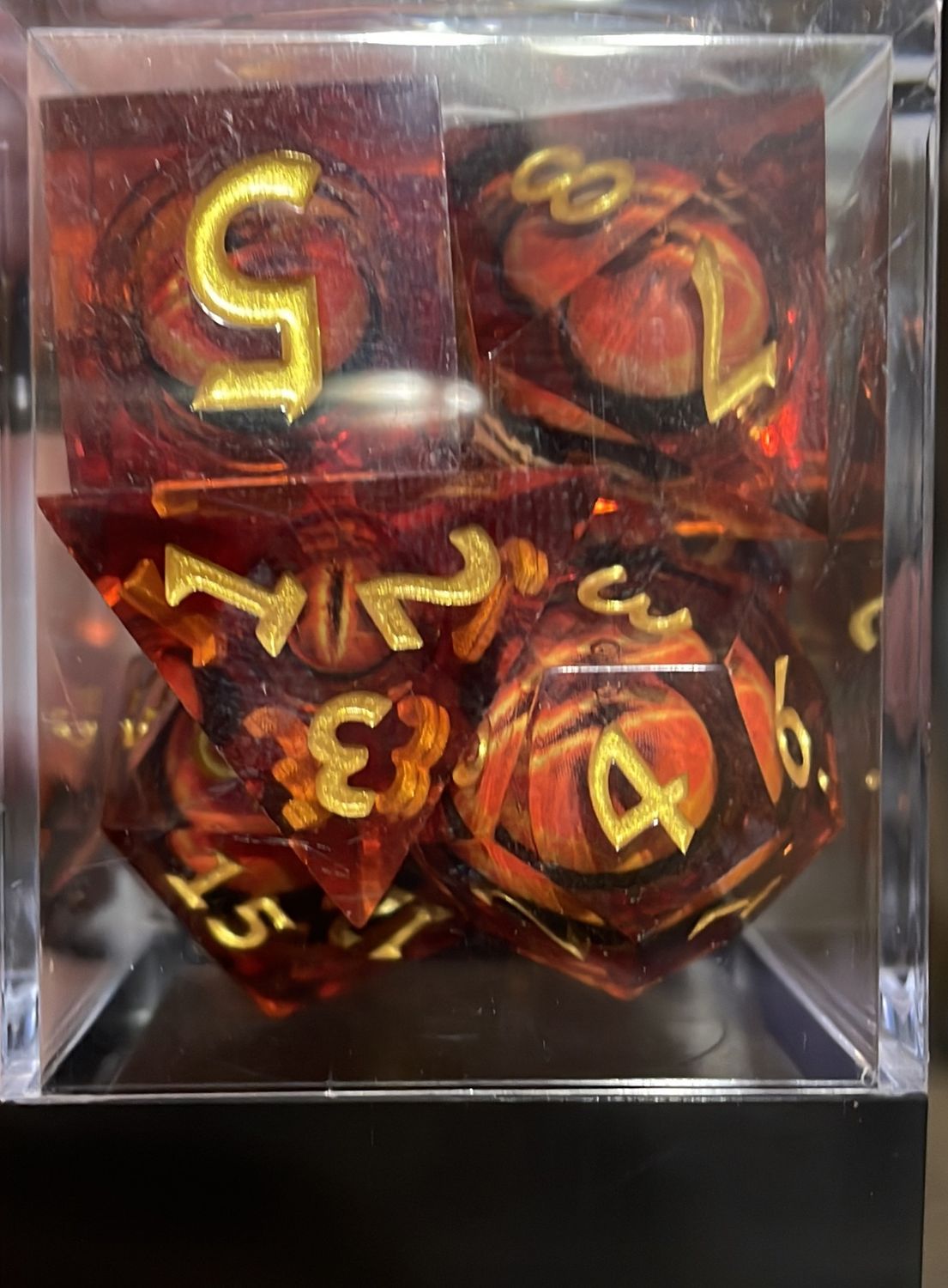 Sharp Edge Moving Eye RPG Dice Set - Amber Cyclops
