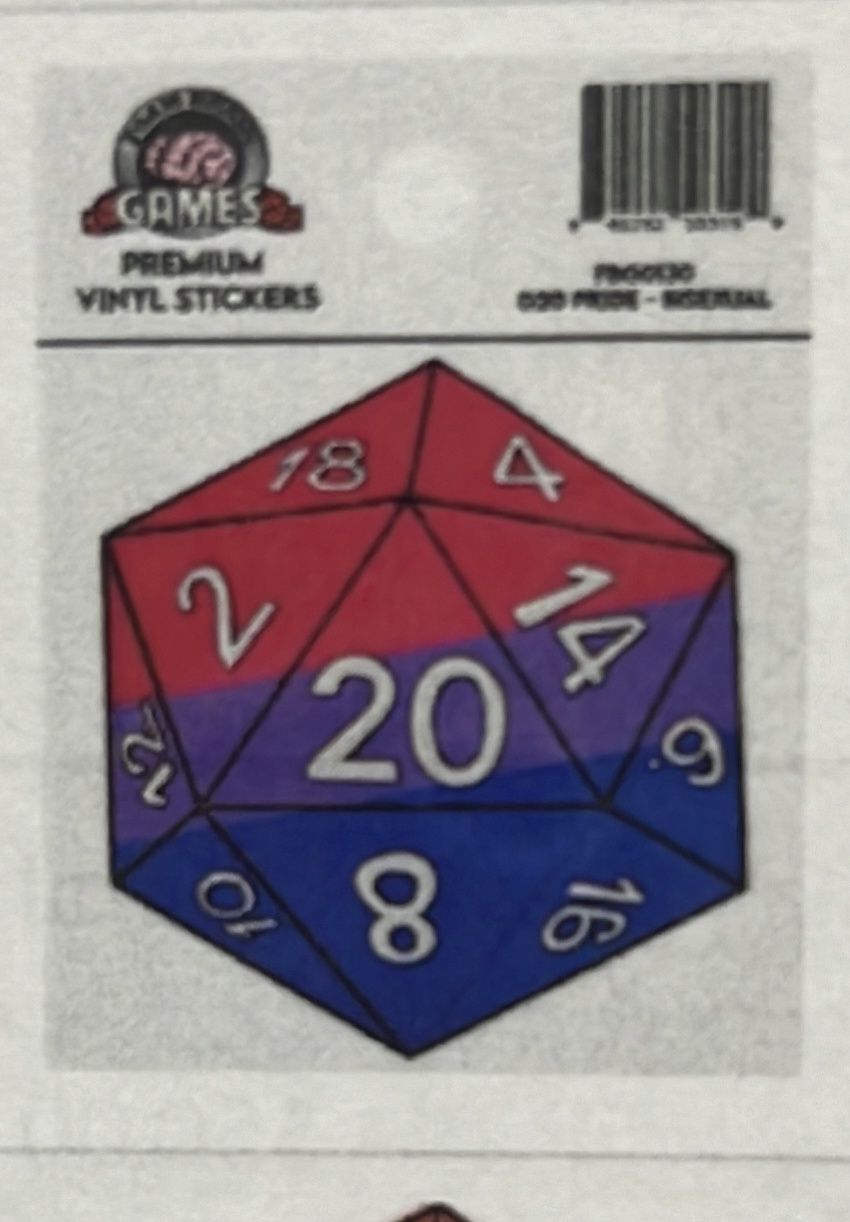 D20 Sticker Bisexual Pride