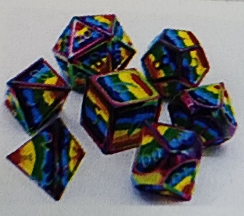 RAINBOW PRIDE FLAG RPG METAL DICE SET