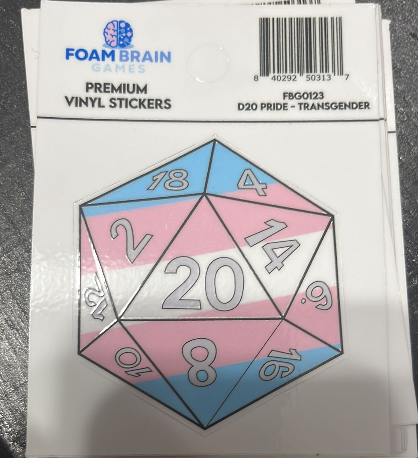 D20 Sticker Trans Pride