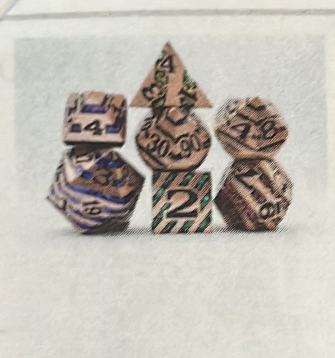 Copper With Rainbow Mica RPG Dice Set