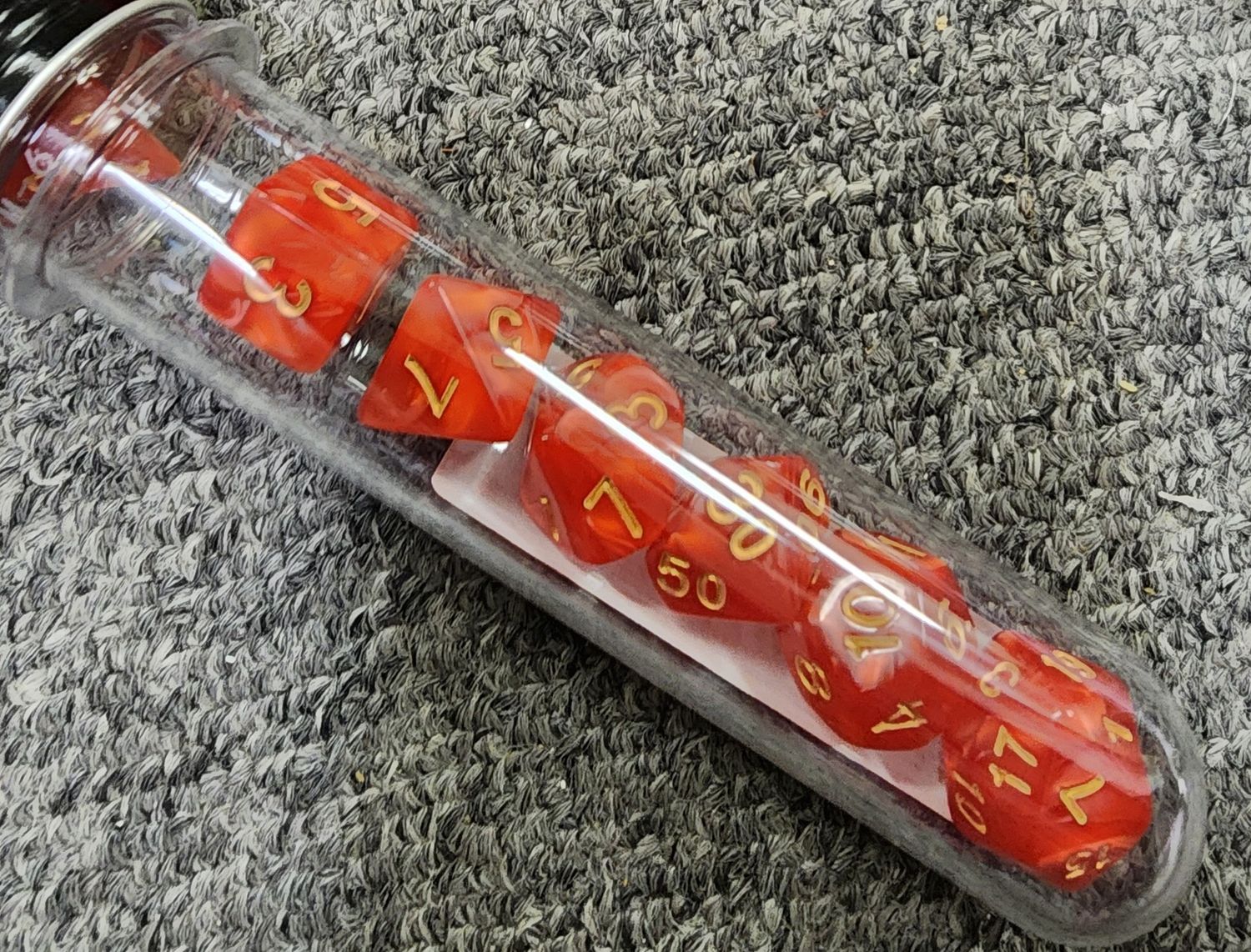 Old School PEARL Red with Gold Dice