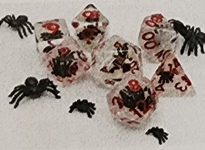 Black widow rpg dice set